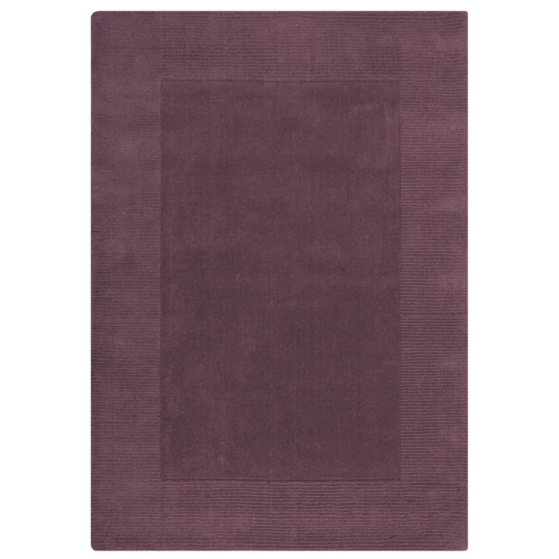 Značkový Kusový ručně tkaný koberec Tuscany Textured Wool Border Purple