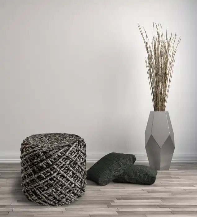 Rychlé Dodání Pletený puf Pouf Royal 888 coffee