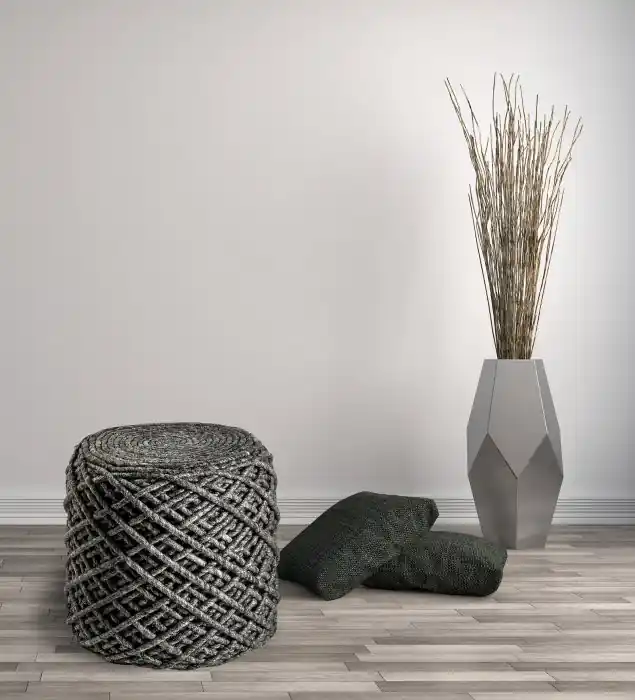 Pletený puf Pouf Royal 888 graphite Nakupujte Hned
