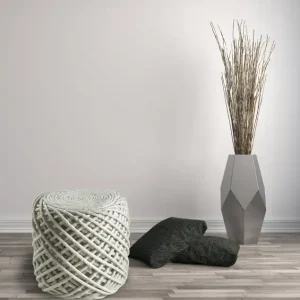 Zlevněný Pletený puf Pouf Royal 888 ivory