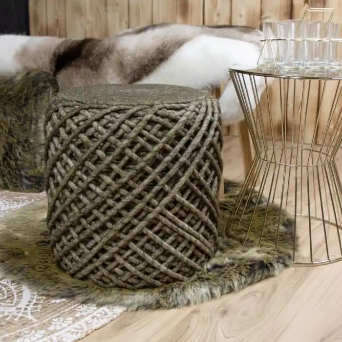 Akce Pletený puf Pouf Royal 888 olive