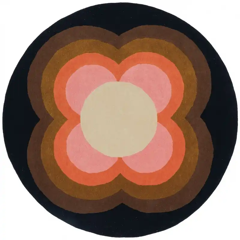 Tovární Cena Moderní kruhový koberec Orla Kiely Sunflower Pink 060005