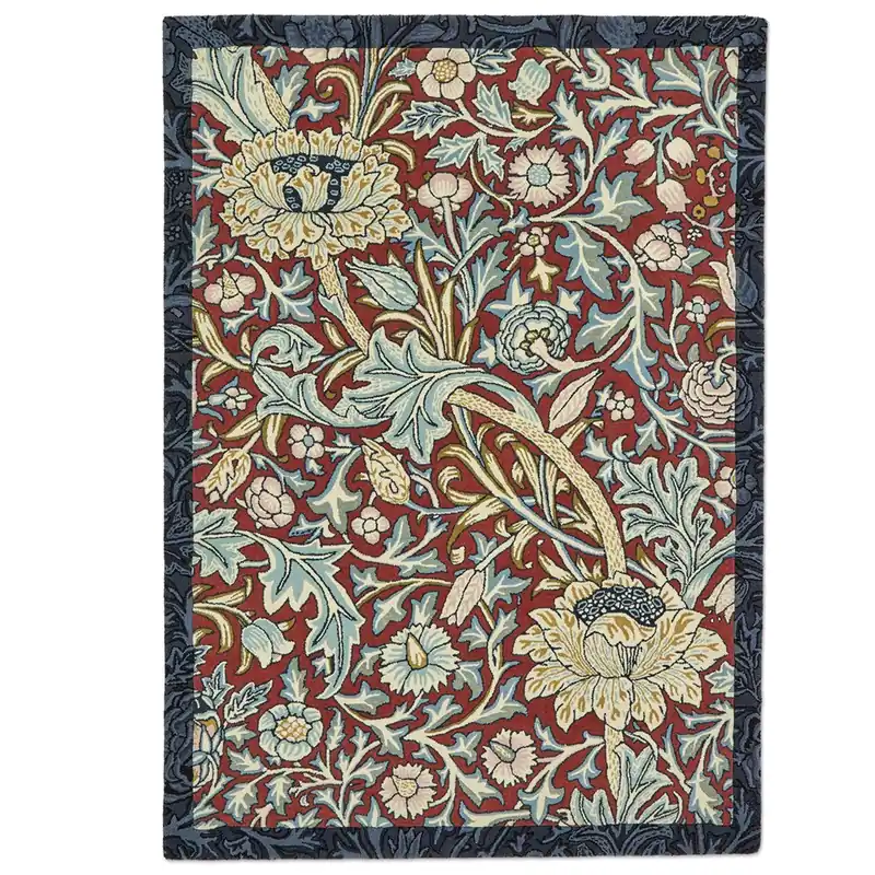 Luxusní květinový koberec Morris & Co Trent madder red webb´s blue 127510 Top Prodej