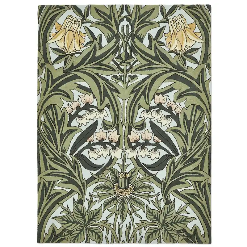 Ihned K Objednání Luxusní květinový koberec Morris & Co Bluebell leafy arbour green 127607