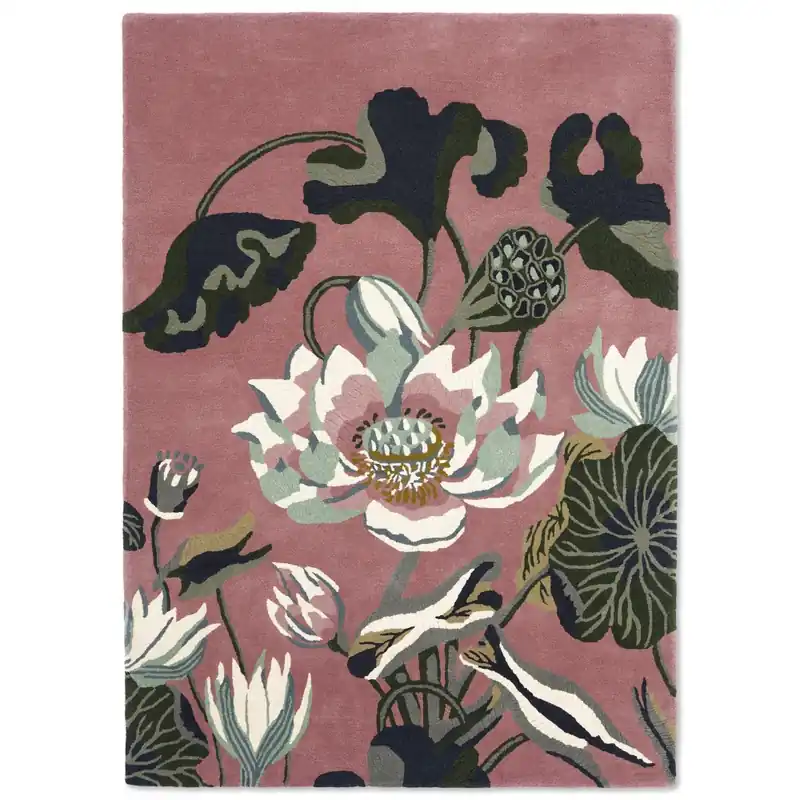 Vlněný květinový koberec Wedgwood Waterlily dusty rose 038602 Jen Po Omezenou Doba
