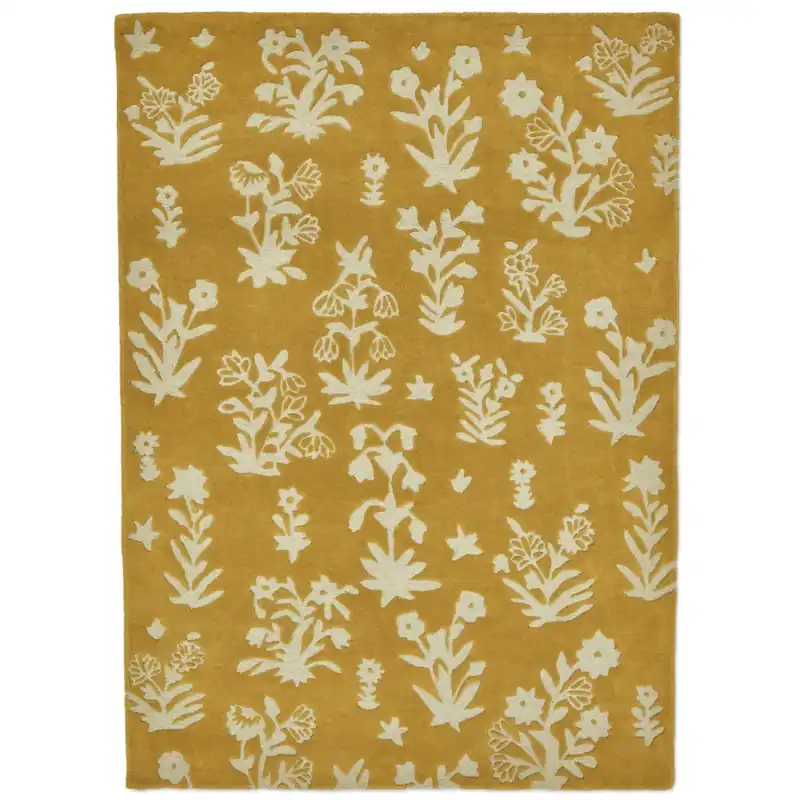 Vlněný kusový koberec Sanderson Woodland Glade gold 146806 Oblíbený