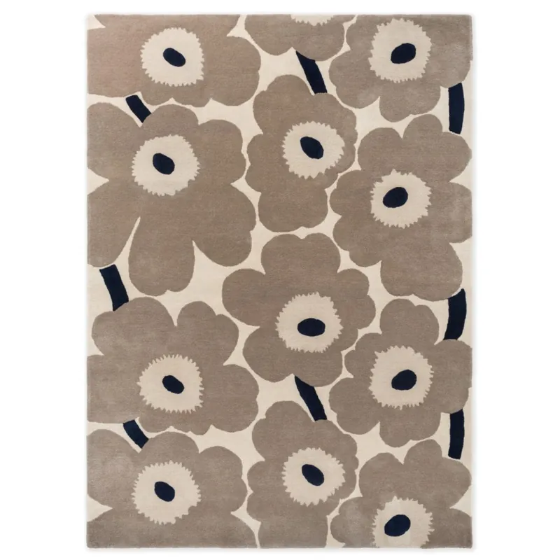 Značkový Designový vlněný koberec Marimekko Unikko šedý 132401