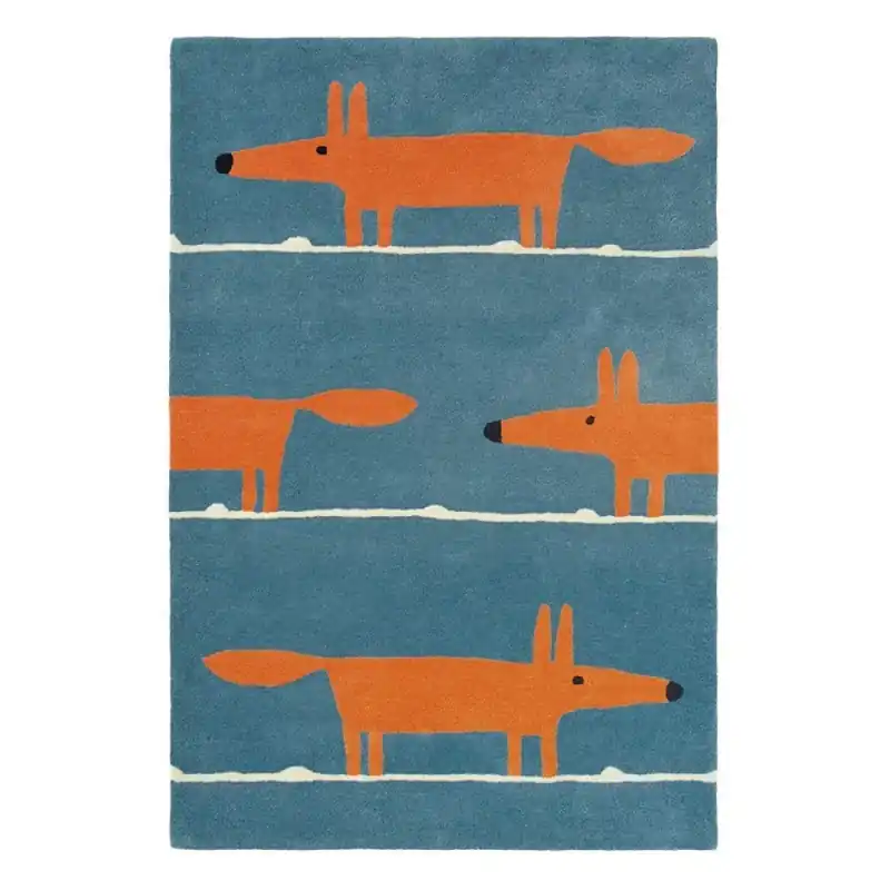 Vlněný kusový koberec Scion Mr. Fox Denim 25318 Cenově Výhodný